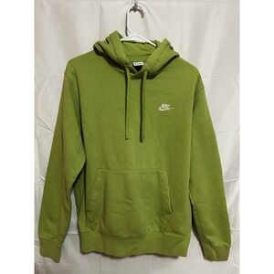 Nike Sportswear Hoodie Mens Medium Lime Green Embroidered Swoosh